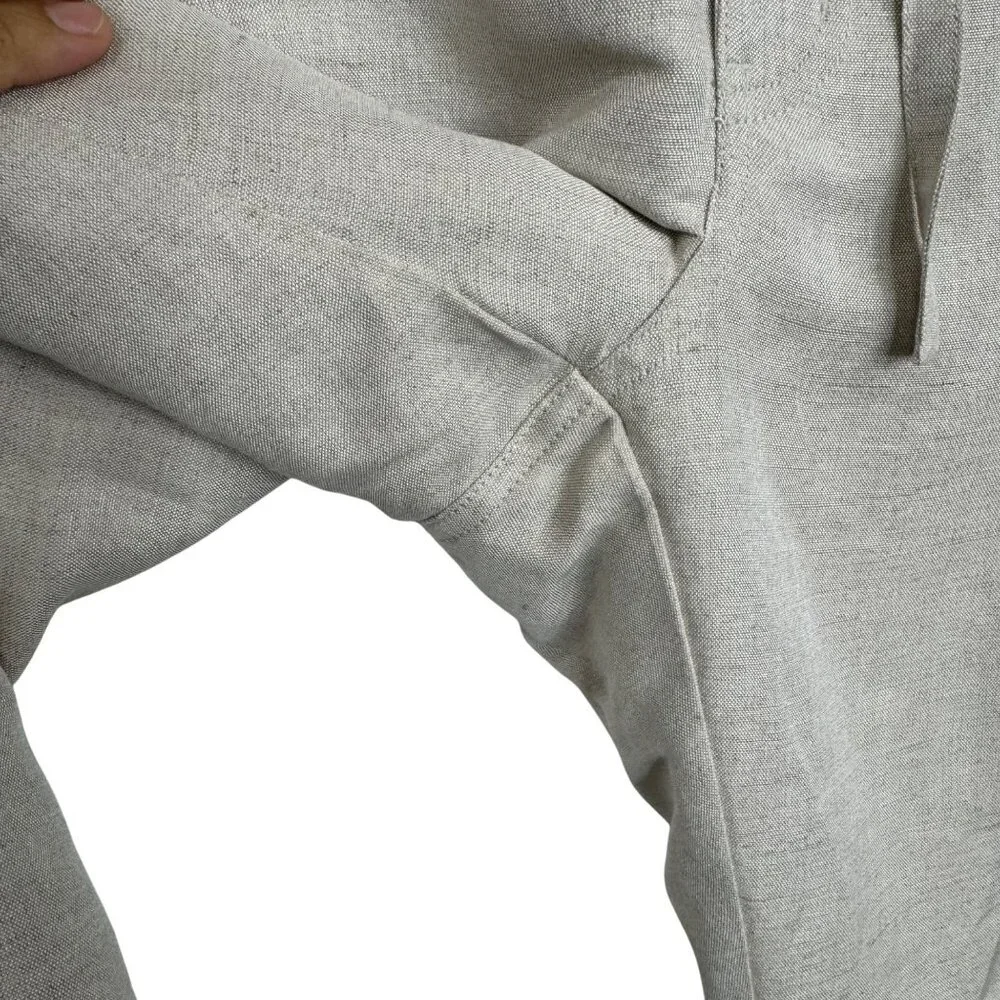 Cubavera Natural Oatmeal Linen Blend Drawstring waist Lounge Pants Men's 2XL